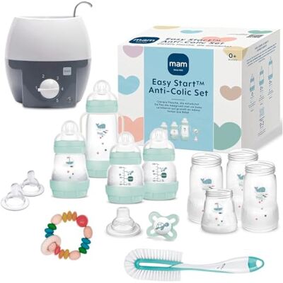 MAM Premium Pack II 19-delige starterset met anti-koliek-flessen, borstel en voedselverwarmer voor baby's MAM Premium Pack II 19-delige starterset met anti-koliek-flessen, borstel en voedselverwarmer voor baby's
