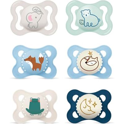 MAM Day & Night Skin Soft siliconen fopspeen voor baby's van 0-6 maanden, inclusief 3 gesteriliseerde draagtassen MAM Day & Night Skin Soft siliconen fopspeen voor baby's van 0-6 maanden, inclusief 3 gesteriliseerde draagtassen
