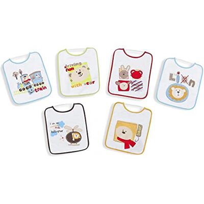 Interbaby 00181 12 stuks slabbetjes 25x30 met rubber uniseks Interbaby 00181 12 stuks slabbetjes 25x30 met rubber uniseks