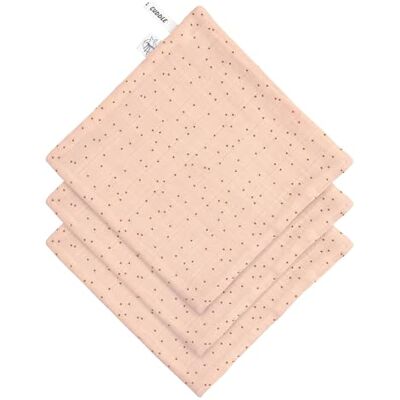 Lässig Baby chiffon washandje 3 stks/muslin/badstof washandje set 3 stuks stippen perzik roze Lässig Baby chiffon washandje 3 stks/muslin/badstof washandje set 3 stuks stippen perzik roze