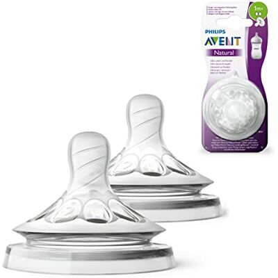 AVENT Philips SCF042/27 Set van 2 Natural Fopspenen met langzaam debiet, 1 gat, 1 maand + AVENT Philips SCF042/27 Set van 2 Natural Fopspenen met langzaam debiet, 1 gat, 1 maand +