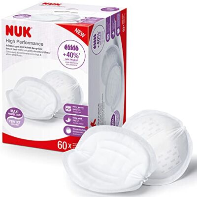 NUK High Performance wegwerp borstvoedingspads, borstvoedingspads, absorbeert direct melk, afzonderlijk verpakt, 60 stuks NUK High Performance wegwerp borstvoedingspads, borstvoedingspads, absorbeert direct melk, afzonderlijk verpakt, 60 stuks