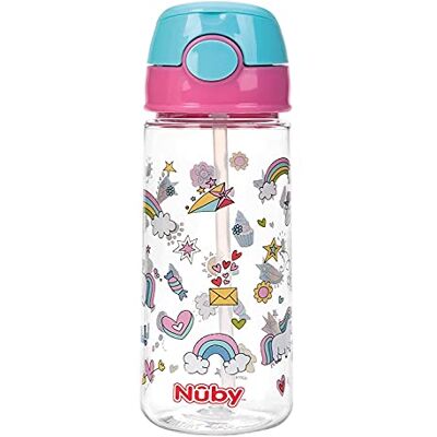 Nuby Beker met Zacht Rietje Drukknop in Tritan 540ml Roze Nuby Beker met Zacht Rietje Drukknop in Tritan 540ml Roze
