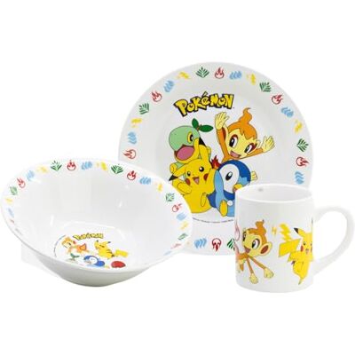 Stor Keramische maaltijdset (bord, kom, beker) in 3-delige Pokémon Happy Fun geschenkdoos Stor Keramische maaltijdset (bord, kom, beker) in 3-delige Pokémon Happy Fun geschenkdoos