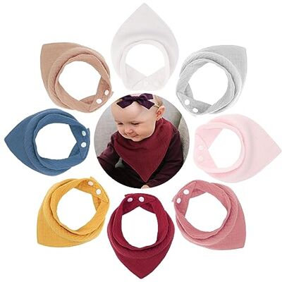 DRESHOW 8 stuks babyslabbetjes, bandana, super absorberend, voor uniseks, jongens, meisjes, 100% katoen, voor bijten en kwijlen Eén maat DRESHOW 8 stuks babyslabbetjes, bandana, super absorberend, voor uniseks, jongens, meisjes, 100% katoen, voor bijten en kwijlen Eén maat