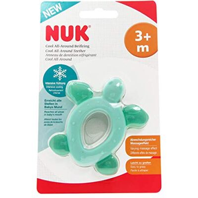NUK Cool All-Around bijtring met koelelementen voor kinderen vanaf 3 maanden, meerkleurig, 1 stuk NUK Cool All-Around bijtring met koelelementen voor kinderen vanaf 3 maanden, meerkleurig, 1 stuk