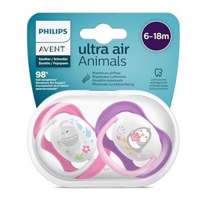 AVENT Philips SCF080/08 Ultra Air fopspeen voor meisjes van 6-18 maanden AVENT Philips SCF080/08 Ultra Air fopspeen voor meisjes van 6-18 maanden