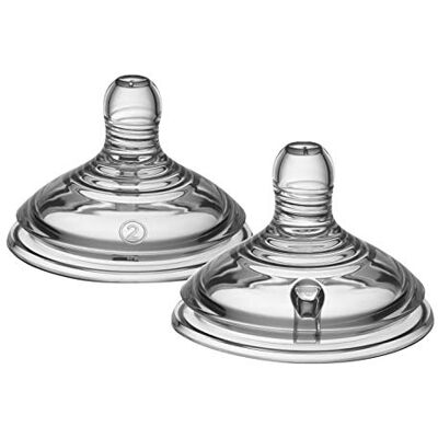 Tommee Tippee Closer to Nature speen voor fles met anti-koliek ventiel, gemiddelde doorstroming, 3 maanden, 2 stuks (kleur en design kunnen variëren) Tommee Tippee Closer to Nature speen voor fles met anti-koliek ventiel, gemiddelde doorstroming, 3 maanden, 2 stuks (kleur en design kunnen variëren)