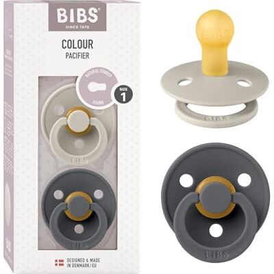 Bibs Colour fopspeen Set van 2 fopspenen. Bisfenol A-vrij, ronde speen. Natuurlijk rubberlatex, gemaakt in Denemarken. Maat 1 (0-6 maanden), Sand / Iron Natuurlijk rubberlatex, maat 1, BPA-vrij, gemaakt in Denemarken, hoge zuigacceptatie, ventilatiegate Bibs Colour fopspeen Set van 2 fopspenen. Bisfenol A-vrij, ronde speen. Natuurlijk rubberlatex, gemaakt in Denemarken. Maat 1 (0-6 maanden), Sand / Iron Natuurlijk rubberlatex, maat 1, BPA-vrij, gemaakt in Denemarken, hoge zuigacceptatie, ventilatiegate