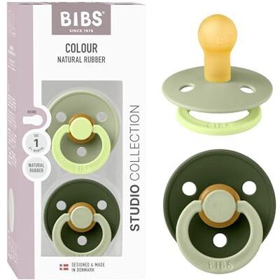 Bibs Colour Studio fopspeen set van 2 fopspenen, BPA-vrij, ronde spenen van natuurlijk rubber, gemaakt in Denemarken, Maat 1 (0-6 maanden) Sage/Huntergreen Bibs Colour Studio fopspeen set van 2 fopspenen, BPA-vrij, ronde spenen van natuurlijk rubber, gemaakt in Denemarken, Maat 1 (0-6 maanden) Sage/Huntergreen