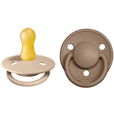 Bibs Fopspeen van Lux 2 BPA-vrije fopspeen ronde fopspeen natuurlijk rubberlatex, maat 1 (0-6 maanden), vanille / donker eiken Bibs Fopspeen van Lux 2 BPA-vrije fopspeen ronde fopspeen natuurlijk rubberlatex, maat 1 (0-6 maanden), vanille / donker eiken