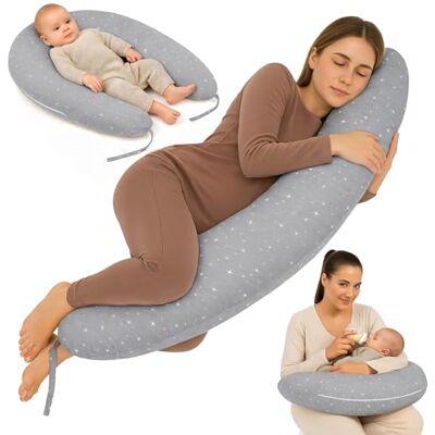 Totsy Baby Borstvoedingskussen, zijslaapkussen, katoenen zwangerschapskussen, positioneringskussen voor volwassenen, 190 cm, Galaxy, XXL Totsy Baby Borstvoedingskussen, zijslaapkussen, katoenen zwangerschapskussen, positioneringskussen voor volwassenen, 190 cm, Galaxy, XXL