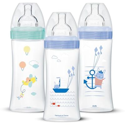 Dodie anti-koliek Sensation+, jongens, 330 ml, 6 maanden, platte fopspeen, debiet 3 3 stuks, 3 stuks Dodie anti-koliek Sensation+, jongens, 330 ml, 6 maanden, platte fopspeen, debiet 3 3 stuks, 3 stuks