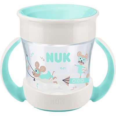NUK Mini Magic Cup lekvrije, 360 graden lekvrije rand, vanaf 6 maanden, ergonomische handgrepen, BPA-vrij, 160 ml, muis (blauw) NUK Mini Magic Cup lekvrije, 360 graden lekvrije rand, vanaf 6 maanden, ergonomische handgrepen, BPA-vrij, 160 ml, muis (blauw)