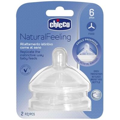 Chicco Speen Silicone Natural Feeling Flow Maaltijden Verlengde Tip 6 Maanden + 2 stuks Chicco Speen Silicone Natural Feeling Flow Maaltijden Verlengde Tip 6 Maanden + 2 stuks