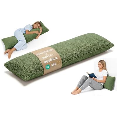 Totsy Baby Ergonomische nekrol, 40 x 145 cm, afneembare overtrek, zwangerschapskussen voor zijslapers, zacht, ademend, Oeko-Tex gecertificeerd, olijfgroen Totsy Baby Ergonomische nekrol, 40 x 145 cm, afneembare overtrek, zwangerschapskussen voor zijslapers, zacht, ademend, Oeko-Tex gecertificeerd, olijfgroen