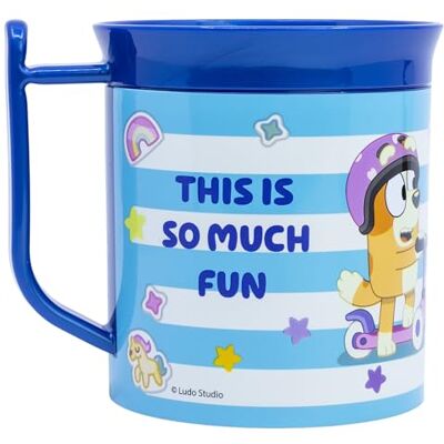 Stor Bluey kindermok van kunststof, 400 ml, magnetronbestendig, duurzaam, BPA-vrij, ideaal voor ontbijt en snack Stor Bluey kindermok van kunststof, 400 ml, magnetronbestendig, duurzaam, BPA-vrij, ideaal voor ontbijt en snack