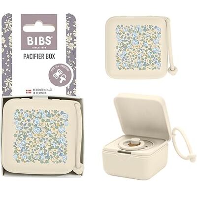 Bibs Liberty Fopspeenbox met riem, voor het bewaren en vervoeren van fopspenen, voor maximaal drie fopspenen, BPA-vrij, gemaakt in Denemarken, eenheidsmaat, Eloise Ivory Bibs Liberty Fopspeenbox met riem, voor het bewaren en vervoeren van fopspenen, voor maximaal drie fopspenen, BPA-vrij, gemaakt in Denemarken, eenheidsmaat, Eloise Ivory