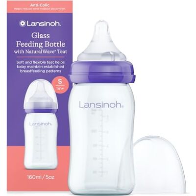 Lansinoh 77140 glazen fles met wijde hals met NaturalWave zuiger, maat S, 160 ml. Lansinoh 77140 glazen fles met wijde hals met NaturalWave zuiger, maat S, 160 ml.