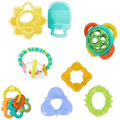Bright Starts , Teeth Relief Cadeauset, 8-delig, assortiment bijtringen, BPA-vrij koelspeelgoed, uniseks, kinderen vanaf 3 maanden Bright Starts , Teeth Relief Cadeauset, 8-delig, assortiment bijtringen, BPA-vrij koelspeelgoed, uniseks, kinderen vanaf 3 maanden