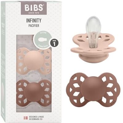 Bibs Set van 2 symmetrische fopspenen, BPA-vrij, symmetrische siliconen fopspeen, symmetrische siliconen speen, gemaakt in Denemarken, maat 1 (0-6 maanden), Blush/Woodchuck Bibs Set van 2 symmetrische fopspenen, BPA-vrij, symmetrische siliconen fopspeen, symmetrische siliconen speen, gemaakt in Denemarken, maat 1 (0-6 maanden), Blush/Woodchuck