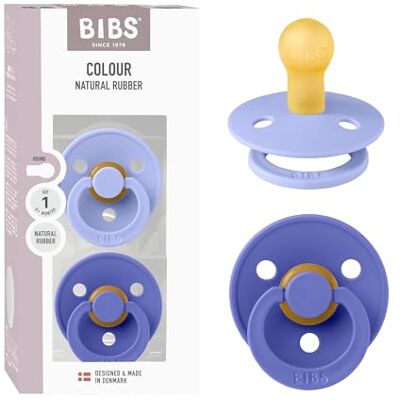 Bibs Colour fopspeen, set van 2 fopspenen, BPA-vrij, ronde speen, natuurlijk rubberlatex, gemaakt in Denemarken, maat 1 (0-6 maanden), Hush/Grape Bibs Colour fopspeen, set van 2 fopspenen, BPA-vrij, ronde speen, natuurlijk rubberlatex, gemaakt in Denemarken, maat 1 (0-6 maanden), Hush/Grape