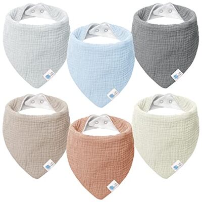 lulumoon Lulu Moon Set van 6 driehoekige slabbetjes van chiffon voor jongens en meisjes (ster) lulumoon Lulu Moon Set van 6 driehoekige slabbetjes van chiffon voor jongens en meisjes (ster)