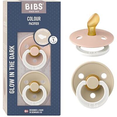 Bibs Colour Anatomical Glow Fopspeen in set van 2, BPA-vrij, anatomisch gevormde fopspeen van natuurlijk rubber latex, gemaakt in Denemarken Maat 1 (2 stuks), Blush Glow/Vanilla Glow Bibs Colour Anatomical Glow Fopspeen in set van 2, BPA-vrij, anatomisch gevormde fopspeen van natuurlijk rubber latex, gemaakt in Denemarken Maat 1 (2 stuks), Blush Glow/Vanilla Glow