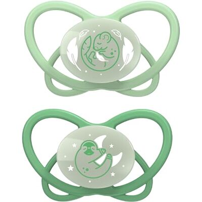 nip Butterfly Night Babyfopspeen in set van 2, 5-18 maanden, geschikt voor borstvoeding, tandvriendelijk, met verlichte knop en fopspeendoos, duurzaam, met zachte siliconen fopspeen nip Butterfly Night Babyfopspeen in set van 2, 5-18 maanden, geschikt voor borstvoeding, tandvriendelijk, met verlichte knop en fopspeendoos, duurzaam, met zachte siliconen fopspeen