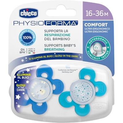 Chicco 7493542000 fopspeen Physio Comfort siliconen blauw 16 36 m Chicco 7493542000 fopspeen Physio Comfort siliconen blauw 16 36 m