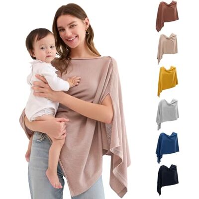 Momcozy Borstvoedingshanddoek, zachte poncho voor meer privacy, veelzijdige borstvoedingssjaal, draagbare borstvoedingshanddoek voor dames, met waszak (bruin) Momcozy Borstvoedingshanddoek, zachte poncho voor meer privacy, veelzijdige borstvoedingssjaal, draagbare borstvoedingshanddoek voor dames, met waszak (bruin)