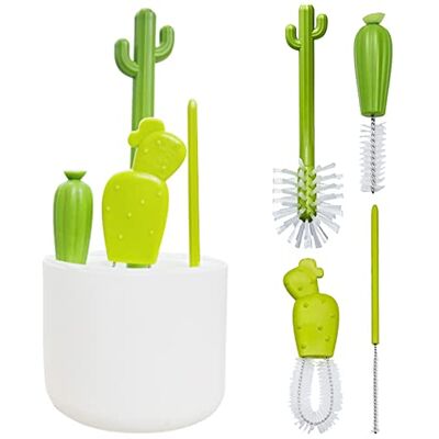 LINGJIONG Flessenreiniger, 4 cactussen, flessenborstel, rietborstel, waterflesreiniger, krasbestendig, voor baby's, melk/waterflessen, fopspenen, doppen, rietjes LINGJIONG Flessenreiniger, 4 cactussen, flessenborstel, rietborstel, waterflesreiniger, krasbestendig, voor baby's, melk/waterflessen, fopspenen, doppen, rietjes