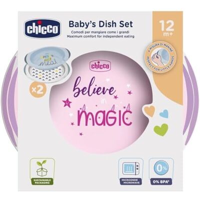 Chicco Set Babyborden, Baby Eetgerei met 1 Soepbord en 1 Plat Bord, Antislip Onderkant en Handgrepen, Makkelijke Ergonomische Grip, met Lepelhouder, Baby Eetset – 12+ Maanden, Roze Chicco Set Babyborden, Baby Eetgerei met 1 Soepbord en 1 Plat Bord, Antislip Onderkant en Handgrepen, Makkelijke Ergonomische Grip, met Lepelhouder, Baby Eetset – 12+ Maanden, Roze