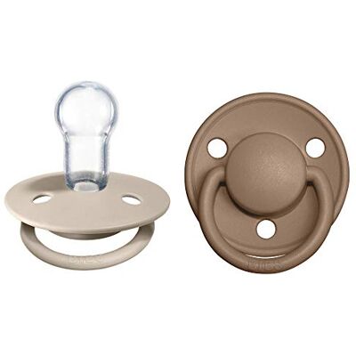 Bibs 2 stuks Lux fopspeen BPA-vrij, ronde fopspeen Siliconen, éénheidsmaat, vanille / donker eik Bibs 2 stuks Lux fopspeen BPA-vrij, ronde fopspeen Siliconen, éénheidsmaat, vanille / donker eik