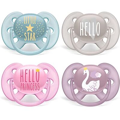 AVENT Philips SCF228/01 fopspeen set van 2, ultrazachte fopspeen BPA-vrij, voor baby's van 6-18 maanden, blauw/grijs AVENT Philips SCF228/01 fopspeen set van 2, ultrazachte fopspeen BPA-vrij, voor baby's van 6-18 maanden, blauw/grijs