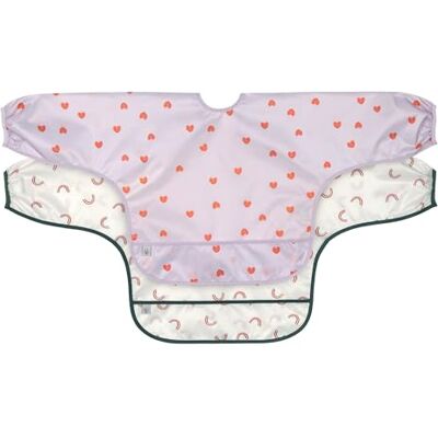 Lässig Babyslabbetjes met lange mouwen (2 stuks) om te binden valbescherming/lange mouwen Bib Happy Rascals Heart Lässig Babyslabbetjes met lange mouwen (2 stuks) om te binden valbescherming/lange mouwen Bib Happy Rascals Heart