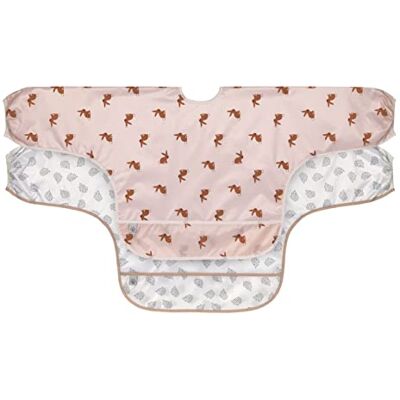 Lässig Babyslabbetjes met lange mouwen 2-delig om vast te binden / Bib Little Forest Rabbit met lange mouwen Lässig Babyslabbetjes met lange mouwen 2-delig om vast te binden / Bib Little Forest Rabbit met lange mouwen