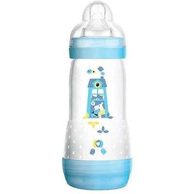 MAM Easy Start A123 Gepatenteerde anti-koliek fles met zuiger 3 in ultrazachte SkinSoftTM siliconen voor baby's vanaf 4 maanden, 320 ml, blauw, 1 stuk, zelfsteriliseerbaar in 3 minuten MAM Easy Start A123 Gepatenteerde anti-koliek fles met zuiger 3 in ultrazachte SkinSoftTM siliconen voor baby's vanaf 4 maanden, 320 ml, blauw, 1 stuk, zelfsteriliseerbaar in 3 minuten