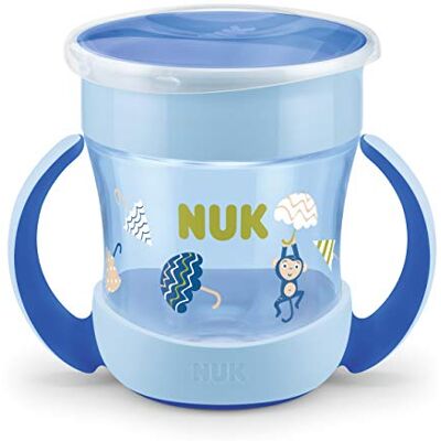 NUK Mini Magic Cup sippy cup Lekvrije 360°-drinkrand 6+ maanden Ergonomische handgrepen BPA-vrij 160 ml Aap (blauw) NUK Mini Magic Cup sippy cup Lekvrije 360°-drinkrand 6+ maanden Ergonomische handgrepen BPA-vrij 160 ml Aap (blauw)