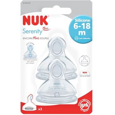 NUK Set van 2 fopspenen, maat 6-18 maanden, kindermelk NUK Set van 2 fopspenen, maat 6-18 maanden, kindermelk