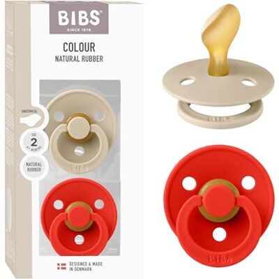 Bibs Colour Anatomic fopspeen, set van 2, BPA-vrij, anatomische spenen van natuurlijk rubber, gemaakt in Denemarken, maat 2 (6 18 maanden), Vanilla/Candy Apple Bibs Colour Anatomic fopspeen, set van 2, BPA-vrij, anatomische spenen van natuurlijk rubber, gemaakt in Denemarken, maat 2 (6 18 maanden), Vanilla/Candy Apple