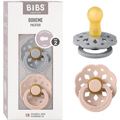 Bibs Boheme fopspeen 2-pack BPA-vrij. Ronde emmer maat 2 (6 18 maanden), Cloud/Blush Bibs Boheme fopspeen 2-pack BPA-vrij. Ronde emmer maat 2 (6 18 maanden), Cloud/Blush