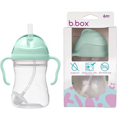 b.box Pistache leerbeker met rietje, 6 maanden, 1 eenheid Art-0133, groen b.box Pistache leerbeker met rietje, 6 maanden, 1 eenheid Art-0133, groen