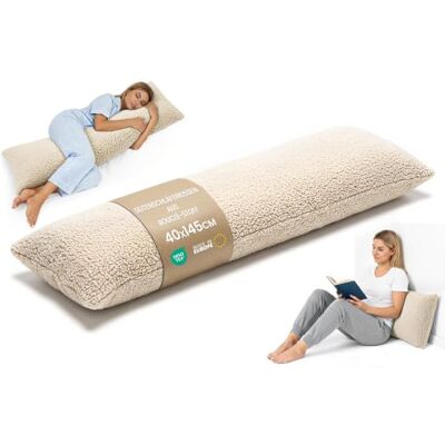 Totsy Baby Ergonomische nekrol, 40 x 145 cm, afneembare overtrek, zwangerschapskussen om aan de zijkant te slapen, lichaamskussen, zacht, ademend, Oeko-Tex-gecertificeerd, crème Totsy Baby Ergonomische nekrol, 40 x 145 cm, afneembare overtrek, zwangerschapskussen om aan de zijkant te slapen, lichaamskussen, zacht, ademend, Oeko-Tex-gecertificeerd, crème