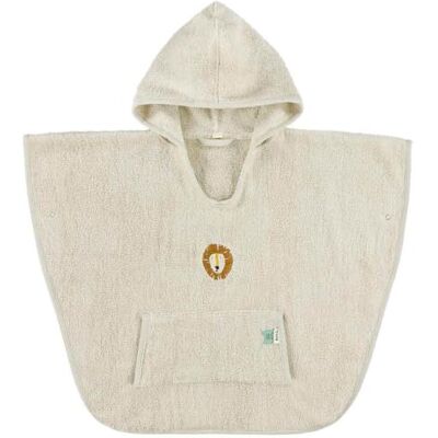 Trixie Poncho van biologisch katoen voor kinderen, gele leeuw, badstof Trixie Poncho van biologisch katoen voor kinderen, gele leeuw, badstof