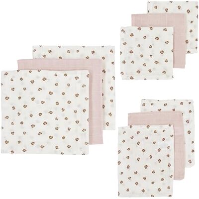 MEYCO Baby Mini Panther Starset chiffon zakdoeken, 9-delig (gaaslagen, washandjes en slabbetjes van 100% katoen, zeer absorberend en sneldrogend, multifunctioneel), zacht roze MEYCO Baby Mini Panther Starset chiffon zakdoeken, 9-delig (gaaslagen, washandjes en slabbetjes van 100% katoen, zeer absorberend en sneldrogend, multifunctioneel), zacht roze