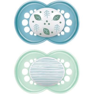 MAM Original Lot de 2 tétines à partir de 16 mois avec tétine symétrique, plate et flexible en silicone Skin Soft Silicone facile d'acceptation avec boîte auto-stérilisatrice, bleu brillant MAM Original Lot de 2 tétines à partir de 16 mois avec tétine symétrique, plate et flexible en silicone Skin Soft Silicone facile d'acceptation avec boîte auto-stérilisatrice, bleu brillant