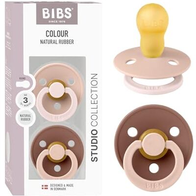 Bibs Colour Studio fopspeen, set van 2, BPA-vrij, ronde speen, natuurlijk rubberlatex, gemaakt in Denemarken, maat 3 (18+ maanden) Blush/Woodchuck Bibs Colour Studio fopspeen, set van 2, BPA-vrij, ronde speen, natuurlijk rubberlatex, gemaakt in Denemarken, maat 3 (18+ maanden) Blush/Woodchuck