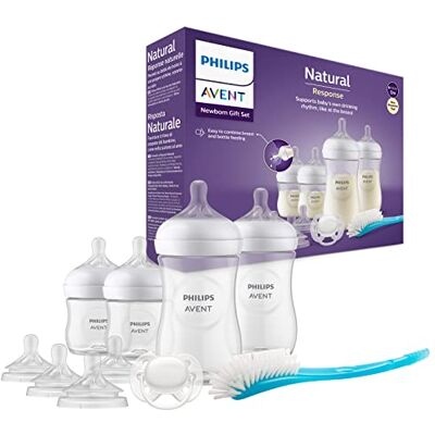 Philips Avent Babyflessenset voor pasgeborenen 4 BPA-vrije natuurlijke responsflessen, 2 fopspenen, ultrazachte fopspeen en flessenborstel, voor baby's van 0 tot 12 maanden (model SCD838/13) Philips Avent Babyflessenset voor pasgeborenen 4 BPA-vrije natuurlijke responsflessen, 2 fopspenen, ultrazachte fopspeen en flessenborstel, voor baby's van 0 tot 12 maanden (model SCD838/13)