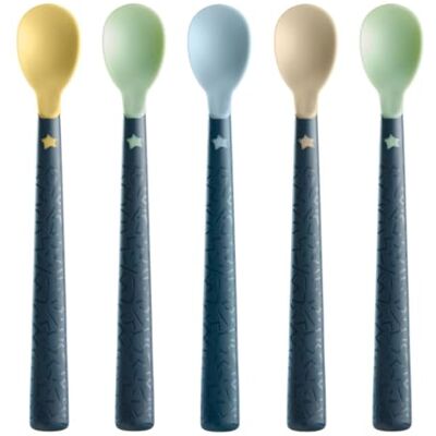 Tommee Tippee 44719610 Soft Tea Spoon met lange antislip handgreep, extra zacht, vanaf 4 maanden, 5 stuks, meerkleurig Tommee Tippee 44719610 Soft Tea Spoon met lange antislip handgreep, extra zacht, vanaf 4 maanden, 5 stuks, meerkleurig